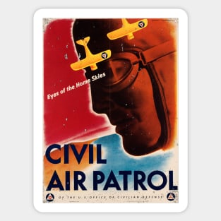 Civil Air Patrol USAF volunteers WW2 poster retro Sticker